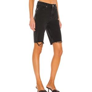 PAIGE Robbie High Rise Slim Bermuda Shorts in Black, 26
